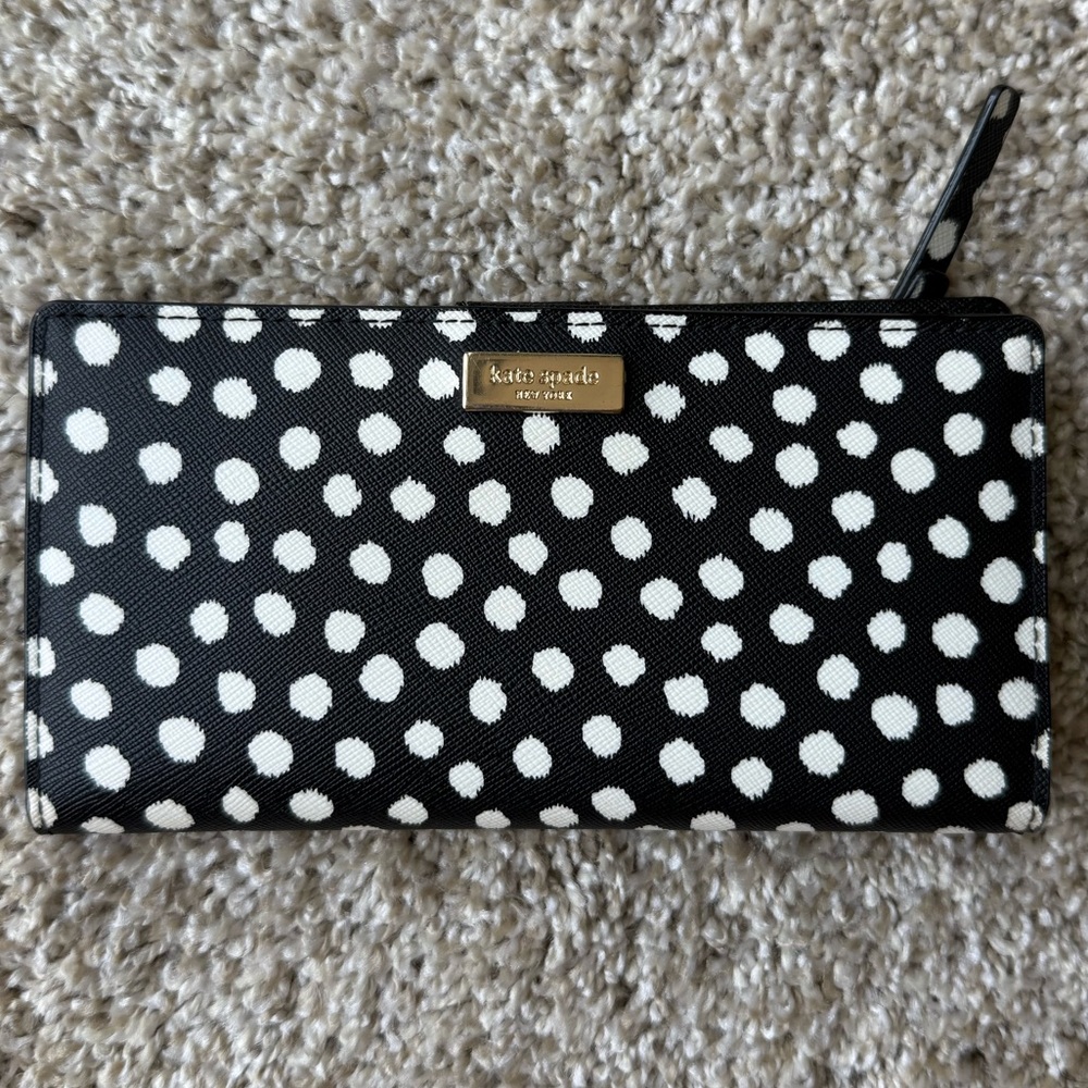 Kate Spade Black and White Dot Pattern Wallet